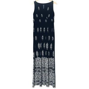 Chaps Sleeveless Tribal Boho Flowy Maxi Dress- M